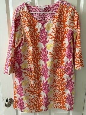 Gretchen Scott Designs Pink, Orange & Yellow Coral-Print Mini Dress